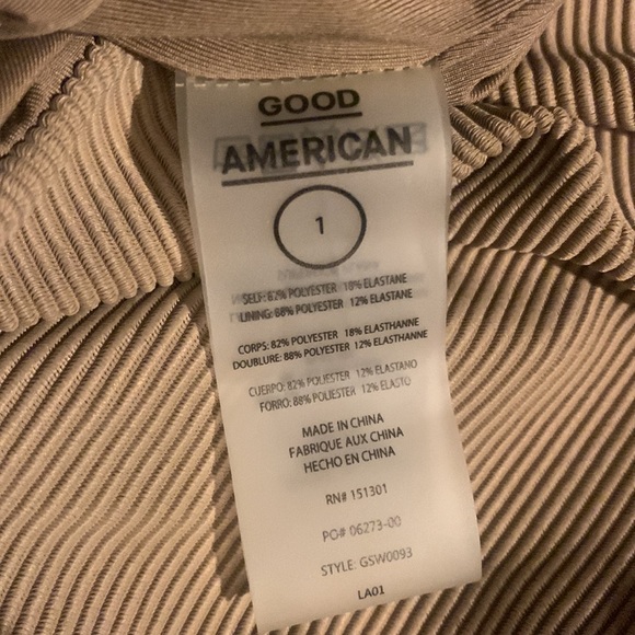 NWOT Good American 90s ribbed one piece size:1 (S) in Tan - Picture 8 of 11